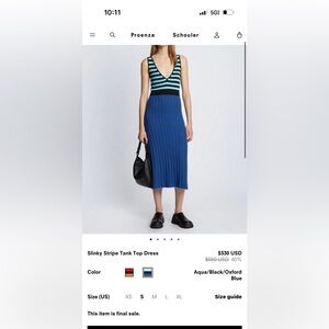 Proenza Schouler White Label Slinky Stripe Sweater Tank Top Dress